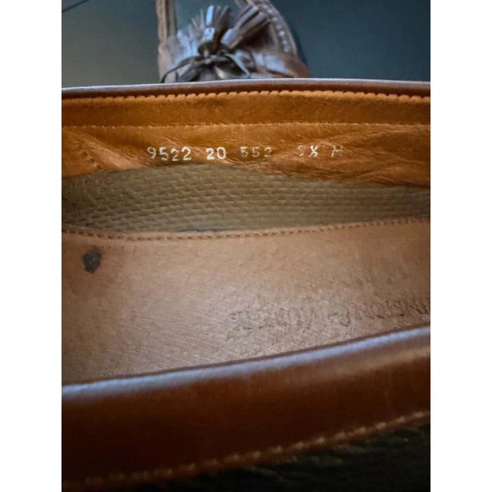 Johnston & Murphy Tasseled Kiltie Loafer Mens‎ 9.5M Black/Brown Leather Slip-On
